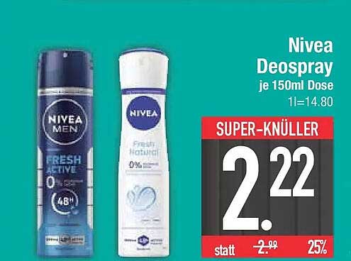 Nivea Deospray je 150ml Dose