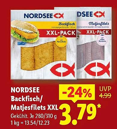 NORDSEE Backfisch/Matjesfilets XXL