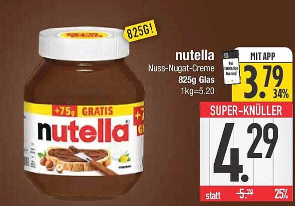 nutella Nuss-Nugat-Creme 825g Glas