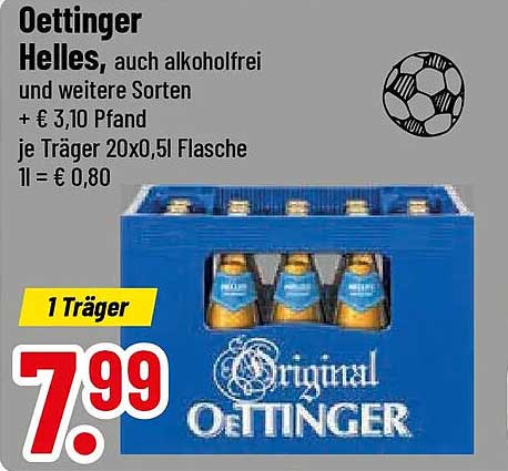 Oettinger Helles, auch alkoholfrei und weitere Sorten