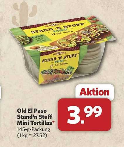 Old El Paso Stand'n Stuff Mini Tortillas* 145-g-Packung (1 kg = 27.52)
