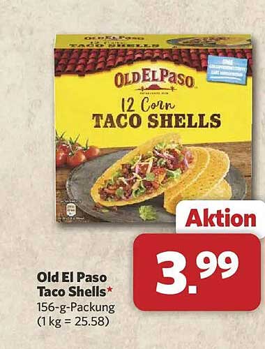 Old El Paso Taco Shells* 156-g-Packung (1 kg = 25.58)