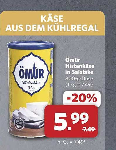 Ömür Hirtenkäse in Salzlake 800-g-Dose