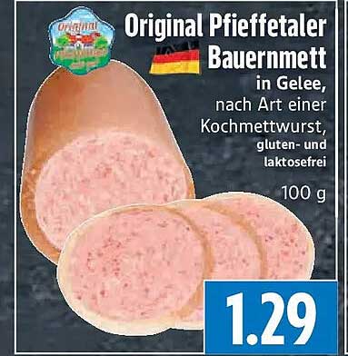 Original Pfiffetaler Bauernmett in Gelee, nach Art einer Kochmettwurst, gluten- und laktosefrei