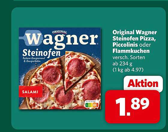 Original Wagner Steinofen Pizza, Piccolinis oder Flammkuchen versch. Sorten ab 234 g (1 kg ab 4.97)