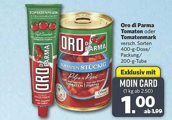Oro di Parma Tomaten oder Tomatenmark versch. Sorten 400-g-Dose/Packung/200-g-Tube