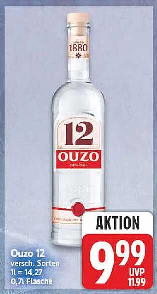Ouzo 12 versch. Sorten 0,7 l Flasche