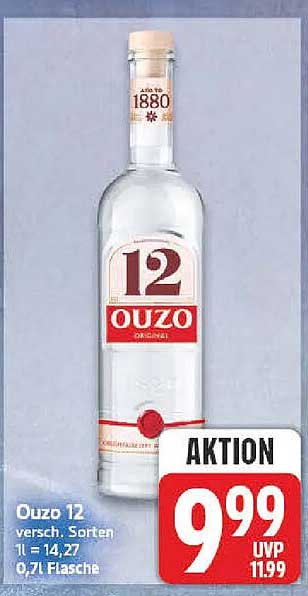 Ouzo 12 verschieden. Sorten 0,7l Flasche
