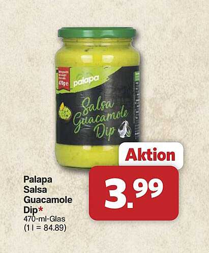 Palapa Salsa Guacamole Dip* 470-ml-Glas (1 l = 84.89)