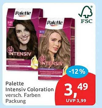 Palette Intensiv Coloration versch. Farben Packung
