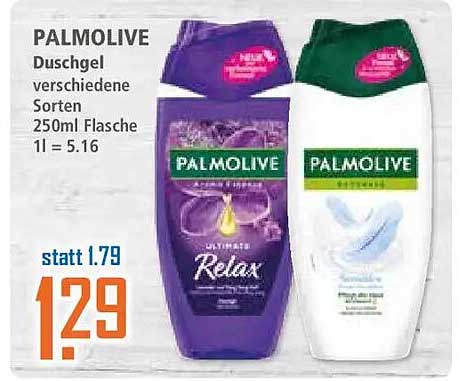 PALMOLIVE Duschgel verschiedene Sorten 250ml Flasche 1l = 5.16