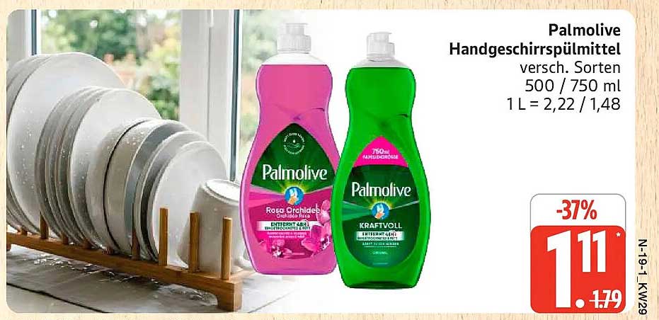 Palmolive Handgeschirrspülmittel versch. Sorten 500 / 750 ml 1 L = 2,22 / 1,48