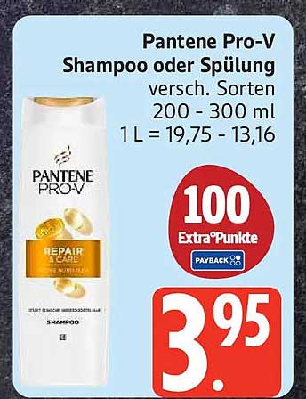 Pantene Pro-V Shampoo oder Spülung versch. Sorten 200 - 300 ml 1 L = 19,75 - 13,16