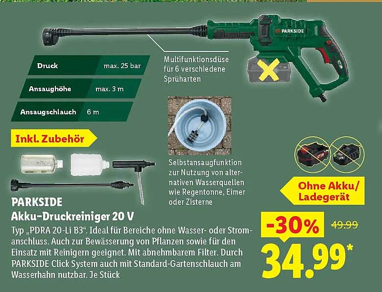 PARKSIDE Akku-Hochreiniger 20 V