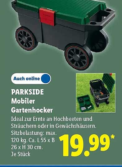 PARKSIDE Mobiler Gartenhocker
