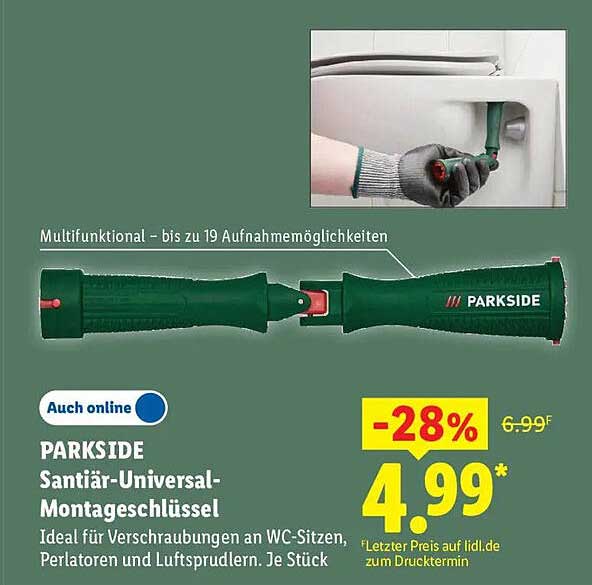 PARKSIDE Sanitär-Universal-Montageschlüssel