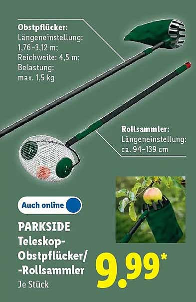 PARKSIDE Teleskop-Obstpflücker/-Rollsammler