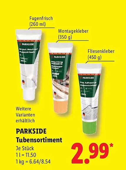PARKSIDE Tubensortiment