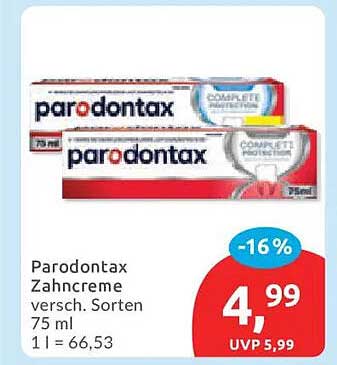 Parodontax Zahncreme versch. Sorten 75 ml