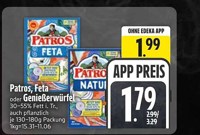 Patros, Feta oder Genießerwürfel