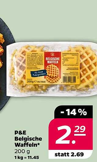 P&E Belgische Waffeln* 200 g 1 kg = 11.45