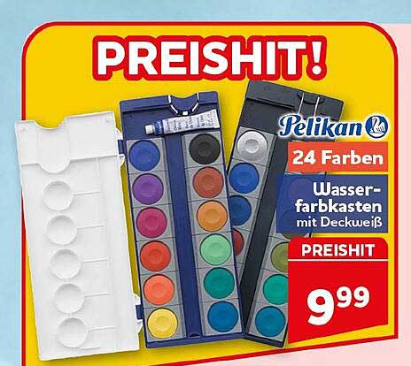 PEISHIT! Pelikan 24 Farben Wasserfarbkasten mit Deckweiß