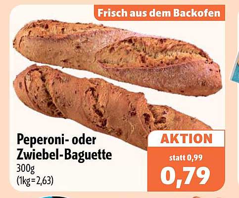 Peperoni- oder Zwiebel-Baguette