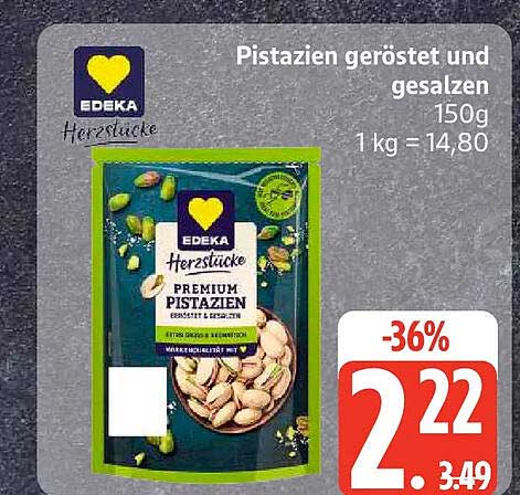 Pistazien geröstet und gesalzen 150g 1kg = 14,80