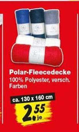 Polar-Fleecedecke 100% Polyester, versch. Farben ca. 130 x 160 cm
