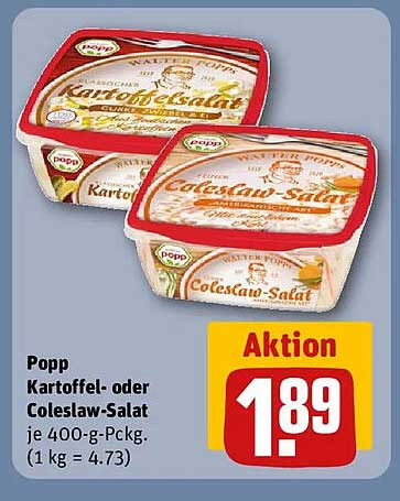 Popp Kartoffel- oder Coleslaw-Salat