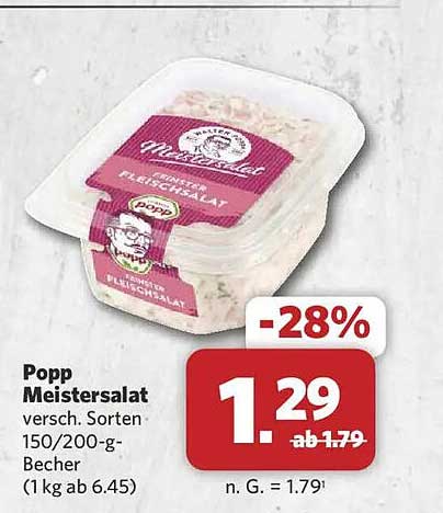 Popp Meistersalat versch. Sorten 150/200-g-Becher