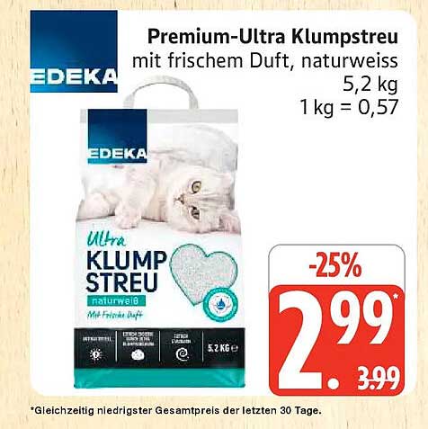 Premium-Ultra Klumpstreu mit frischem Duft, naturweiss