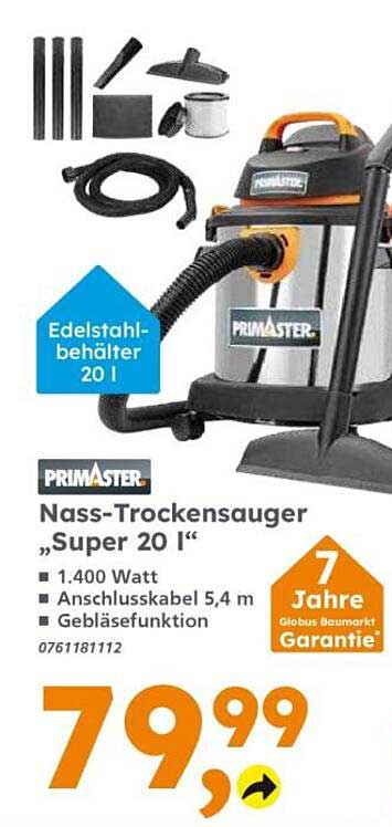 PRIMASTER Nass-Trockensauger „Super 20 l“