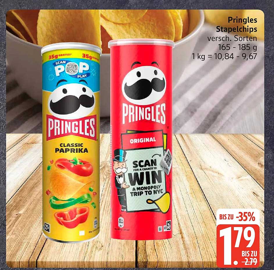 Pringles Stapelchips versch. Sorten 165 - 185 g