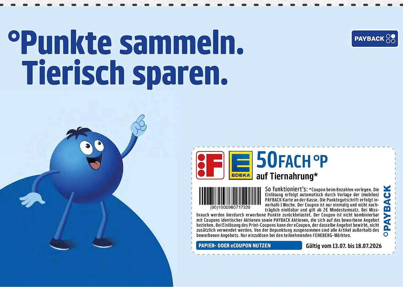 °Punkte sammeln. Tierisch sparen.