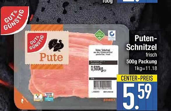 Puten-Schnitzel frisch 500g Packung