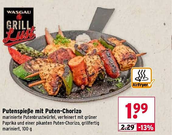 Putenspieße mit Puten-Chorizo