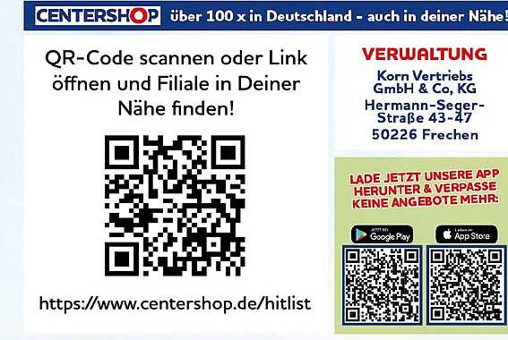 QR-Code scannen oder Link öffnen und Filiale in Deiner Nähe finden!