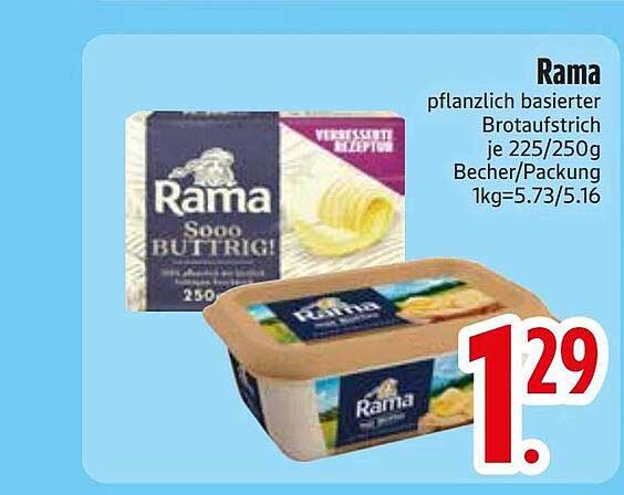 Rama pflanzlich basierter Brotaufstrich je 225/250g Becher/Packung
