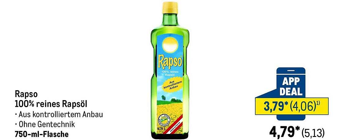 Rapso 100% reines Rapsöl