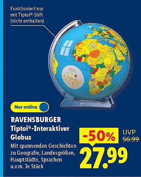 RAVENSBURGER Tiptoi®-Interaktiver Globus