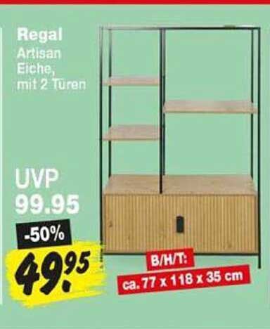 Regal Artisan Eiche, mit 2 Türen