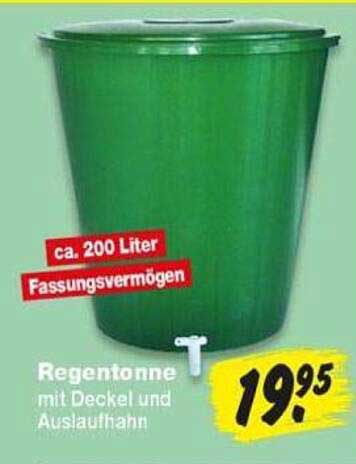 Regentonne mit Deckel und Auslaufhahn
