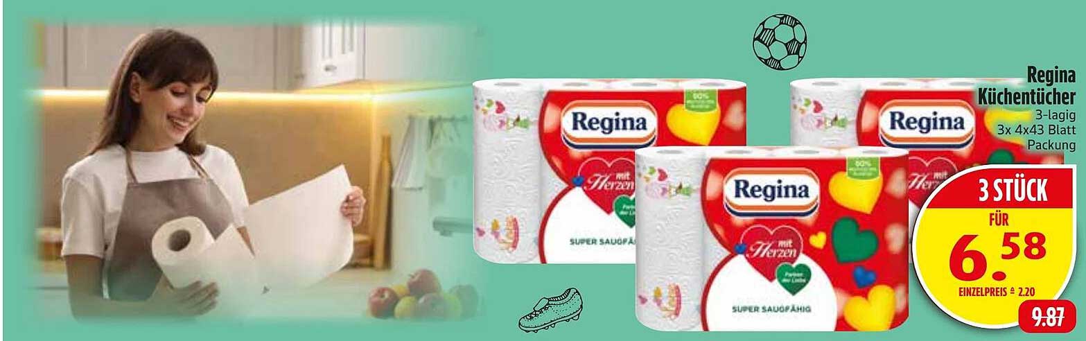 Regina Küchentücher 3-lagig 3x 4x43 Blatt Packung