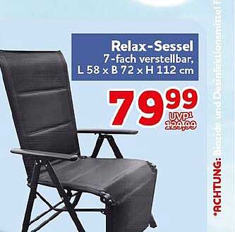 Relax-Sessel 7-fach verstellbar, L 58 x B 72 x H 112 cm