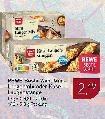 REWE Beste Wahl Mini-Laugenmix oder Käse-Laugenstange