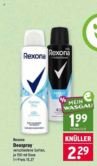 Rexona Deospray verschiedene Sorten, je 150-ml-Dose