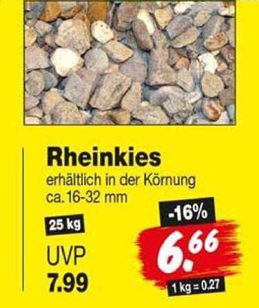 Rheinkies erhältlich in der Körnung ca. 16-32 mm