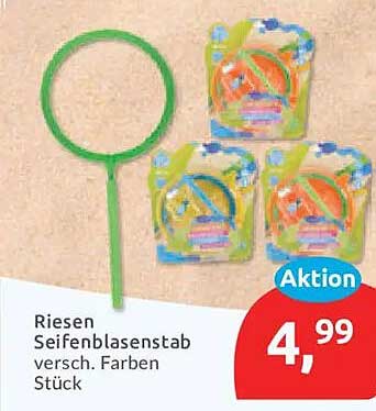 Riesen Seifenblasenstab versch. Farben Stück