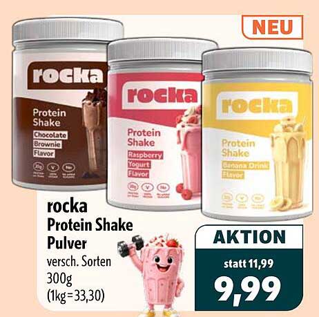 rocka Protein Shake Pulver versch. Sorten 300g (1kg=33,30)